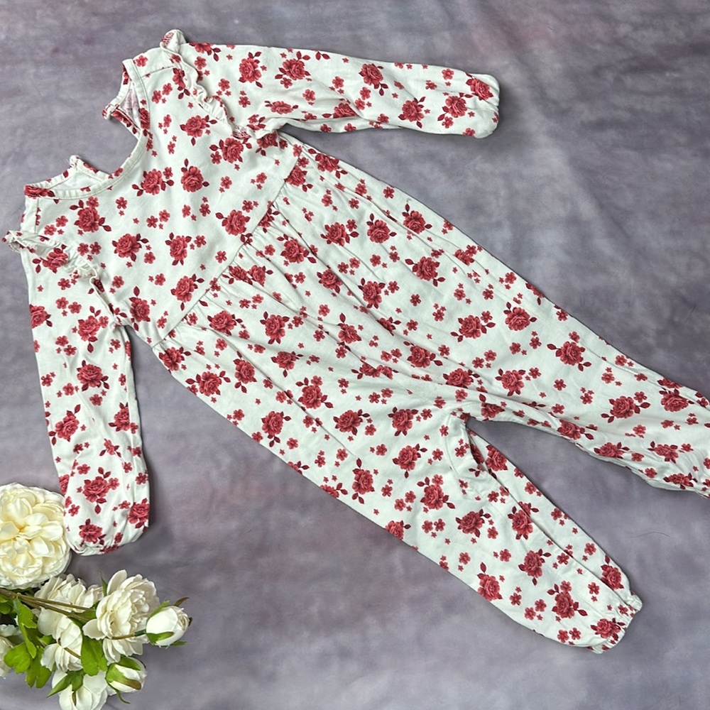 Old Navy Kids Pajamas - White with Red Floral